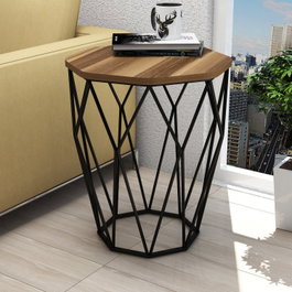 Hanah Home Sofya Mesa Auxiliar Nogal y Negro